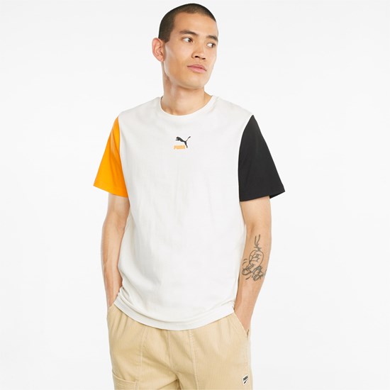 Ivory Glow Puma CLSX Men's Tee | 5140IBYDQ