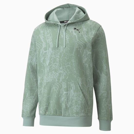 Jadeite Puma Performance Printed Training Men's Hoodie | 1430VIKRM