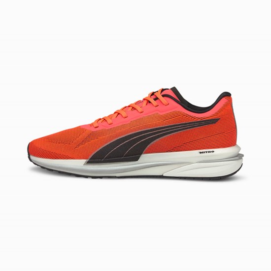 Lava Blast / Black / Silver Puma Velocity NITRO Men's Running Shoes | 6194URLPQ