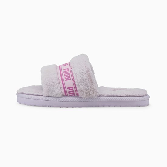 Lavender Fog / Opera Mauve Puma Fluff Little Girls' Slippers | 6427NIJZP