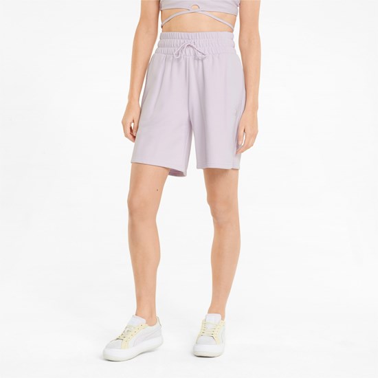 Lavender Fog Puma Classics High-Waist Women's Shorts | 6549WJTGY