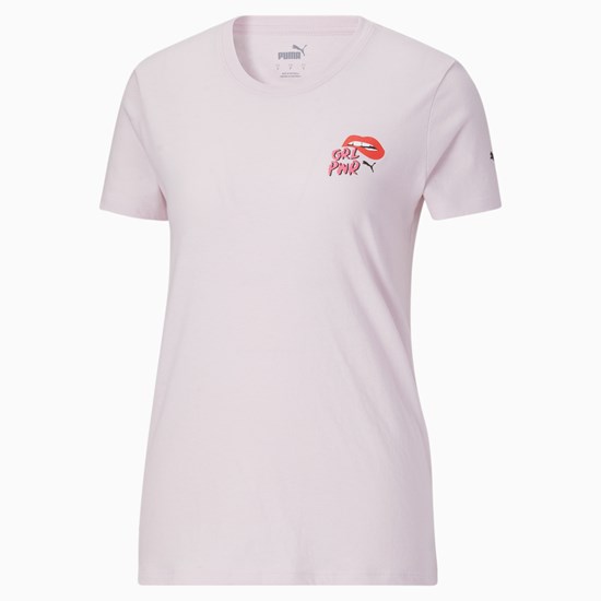 Lavender Fog Puma GRL PWR Women's Tee | 5061MTERV