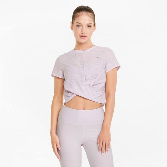 Lavender Fog Puma Studio Skimmer Training Women's Tee | 3621HBKFL