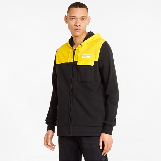 Lemon Chrome Puma Porsche Legacy Hooded Sweat Men's Jacket | 3749RUVLT