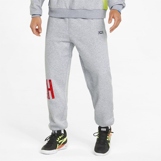 Light Gray Heather Puma Playbook Basketball Men's Pants | 2835JXNOC