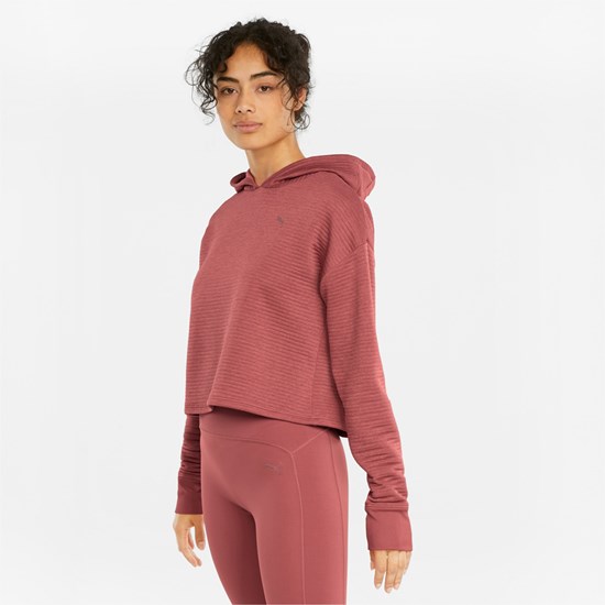 Mauvewood Puma STUDIO Textured Training Skimmer Women's Hoodie | 7019EOMSX