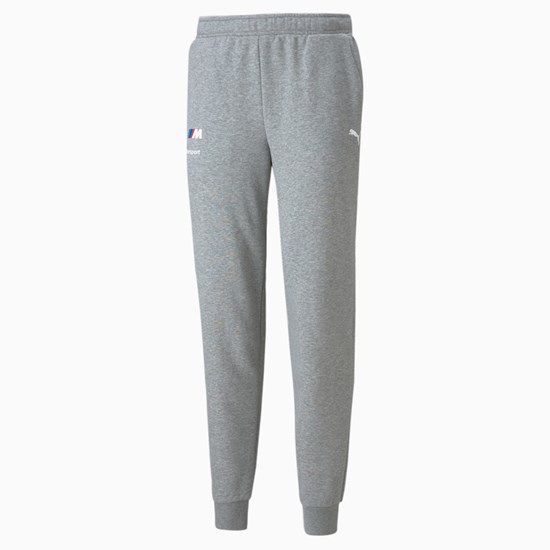 Medium Gray Heather Puma BMW M Motorsport Essentials Men's Sweatpants | 0328ZHSVL