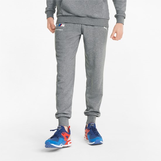 Medium Gray Heather Puma BMW M Motorsport Essentials Men's Sweatpants | 2895JAWLZ