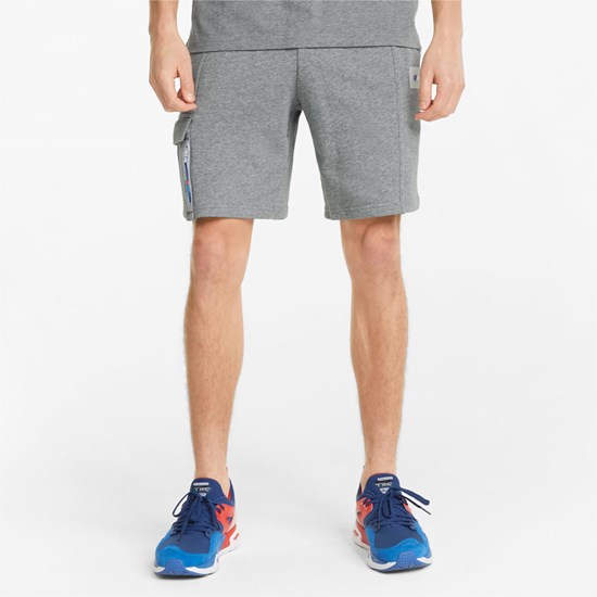 Medium Gray Heather Puma BMW M Motorsport Statement Sweat Men's Shorts | 8173GDIXB