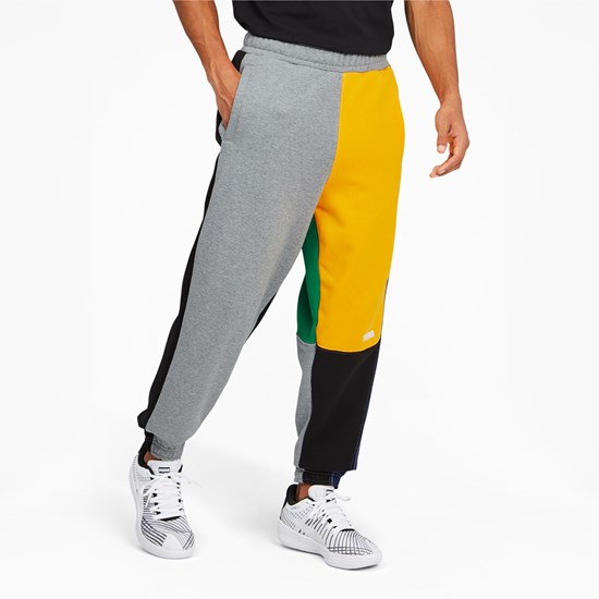 Medium Gray Heather Puma Signature Basketball Men's Pants | 8905AHKXU