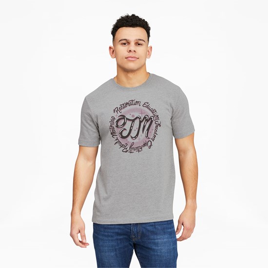 Medium Gray Heather Puma Trayvon Martin Men's Tee | 3608UCFDN