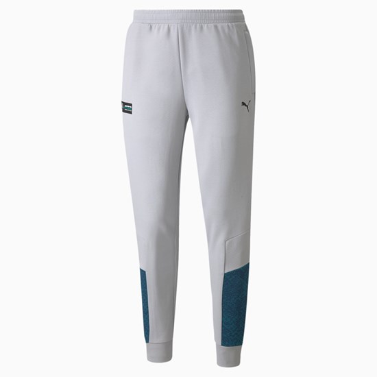 Mercedes Team Silver Puma Mercedes F1 MCS Regular Fit Cuffed Men's Sweatpants | 6345AOMUZ