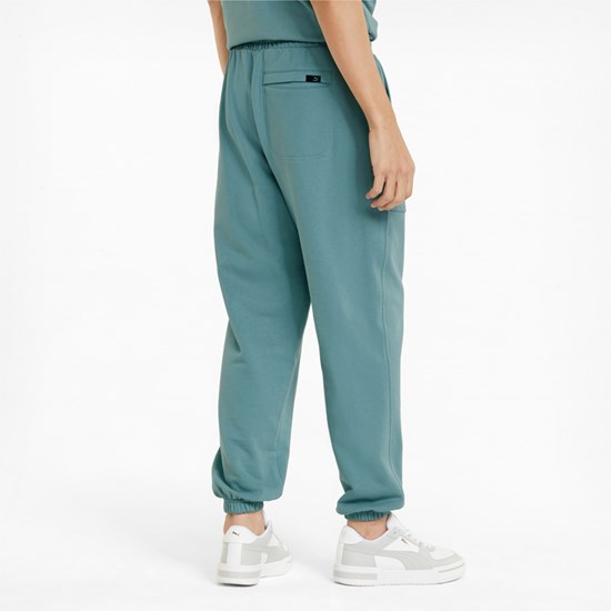 Mineral Blue Puma Downtown Men's Sweatpants | 2397UXZBA