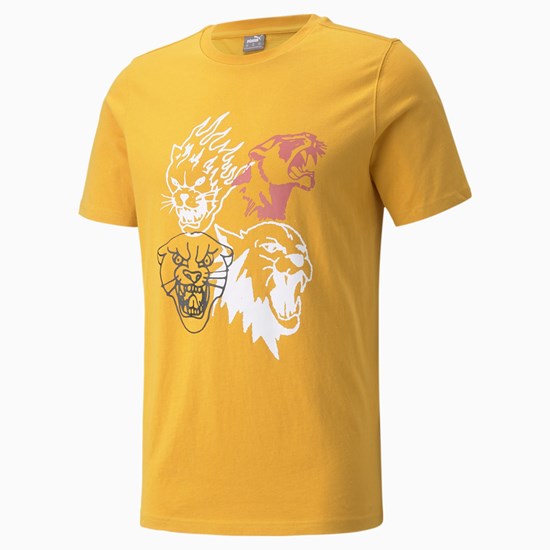 Mineral Yellow Puma 4th Quarter Basketball Men's Tee | 2894JRZMI