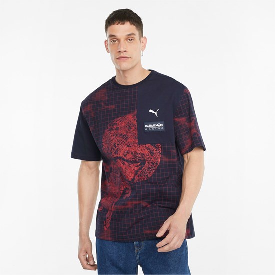 Night Sky Puma Red Bull Racing Printed Men's Tee | 5416NGHBV