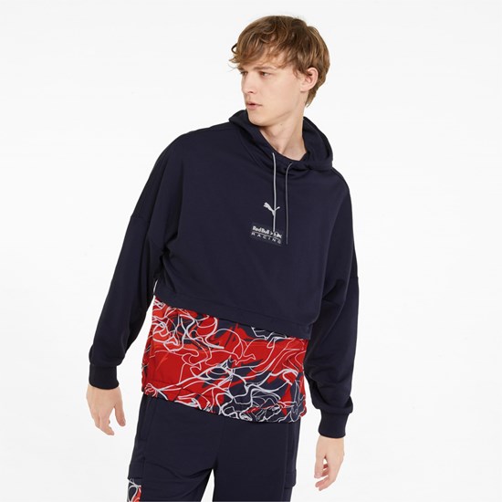 Night Sky Puma Red Bull Racing Printed Men's Hoodie | 7036HRNZL