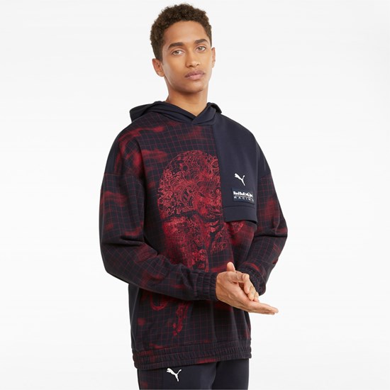 Night Sky Puma Red Bull Racing Printed Men's Hoodie | 9130DQZSV