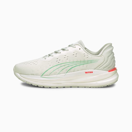 Nimbus Cloud / Green Glare Puma Magnify Nitro Running Women's Sneakers | 6521ZPTDE