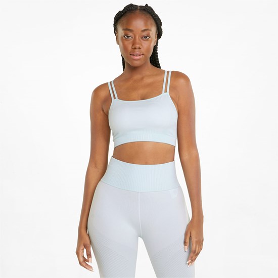 Nitro Blue White Puma Low Impact FormKnit Training Women's Sports Bra | 3719PAVNF