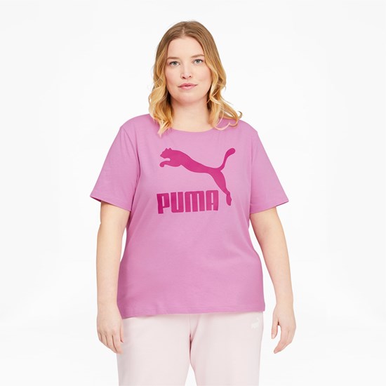 Opera Mauve Puma Classics Logo PL Women's Tee | 0354SKLIB