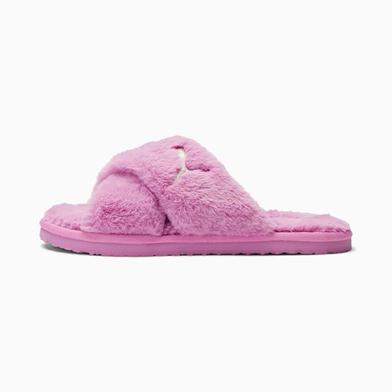 Opera Mauve White Puma Fluff X Strap Women's Slide | 8931LBXER