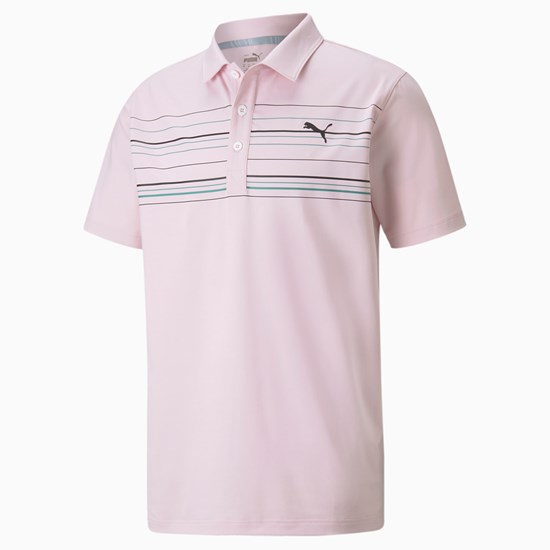 Parfait Pink Heather / Teal Puma MATTR Hazard Men's Polo | 7526EKQOJ