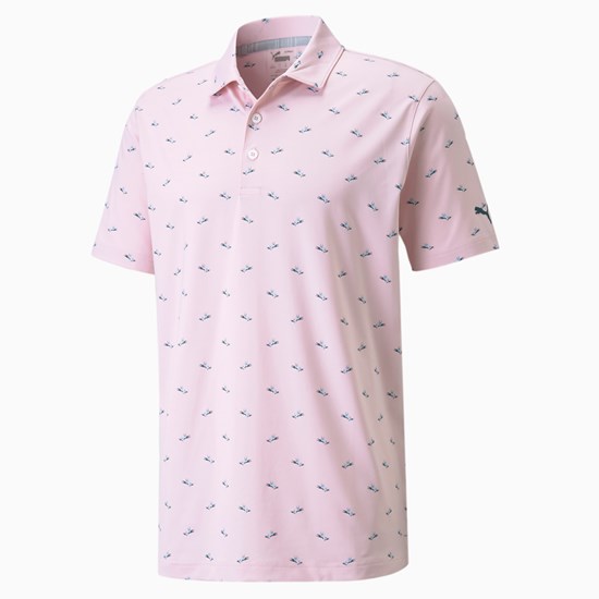 Parfait Pink Puma MATTR Paradise Men's Polo | 3548PYZJM