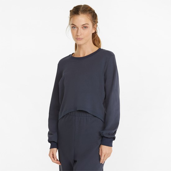 Parisian Night Puma Exhale Relaxed Training Women's Pullover | 2310TQYVE