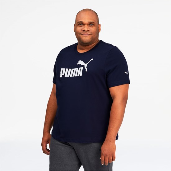 Peacoat Puma Essentials Logo BT Men's Tee | 5612VWEJM