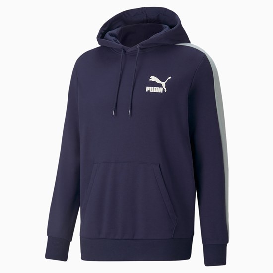 Peacoat Puma Iconic T7 Men's Hoodie | 1496WCRDI