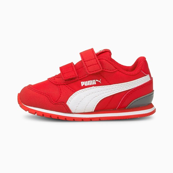 Poppy Red / White / Flint Stone Puma St Runner V2 V Toddler Girls' Sneakers | 9716LRIYZ