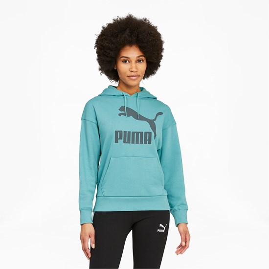 Porcelain Puma Classics Logo Women's Hoodie | 9687GRWTM