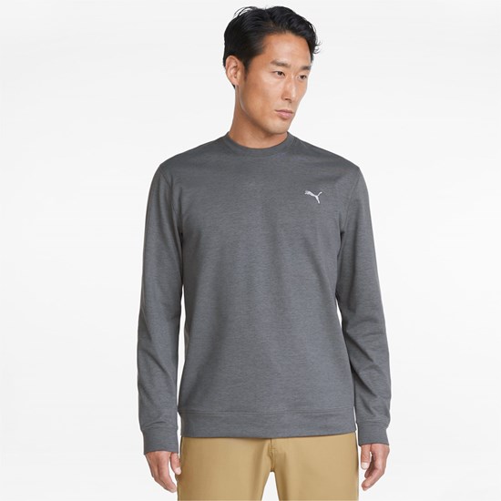 QUIET SHADE Heather Puma Cloudspun Crewneck Men's Sweatshirt | 8350UJHMX