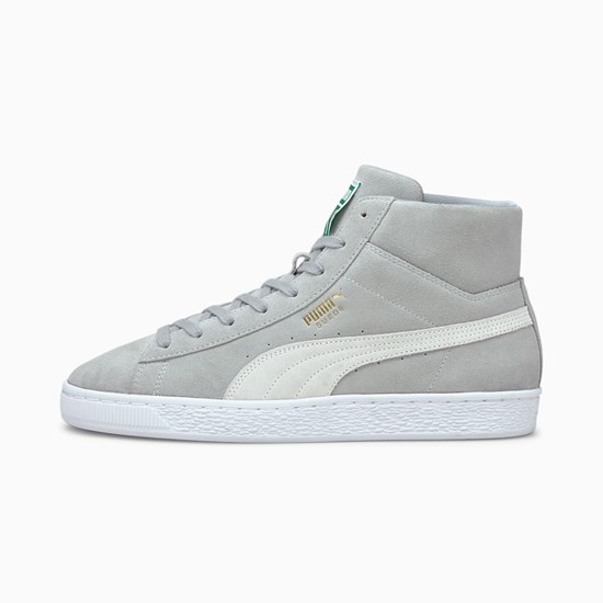 Quarry / White Puma Suede Mid XXI Men's Sneakers | 0793TJKUS