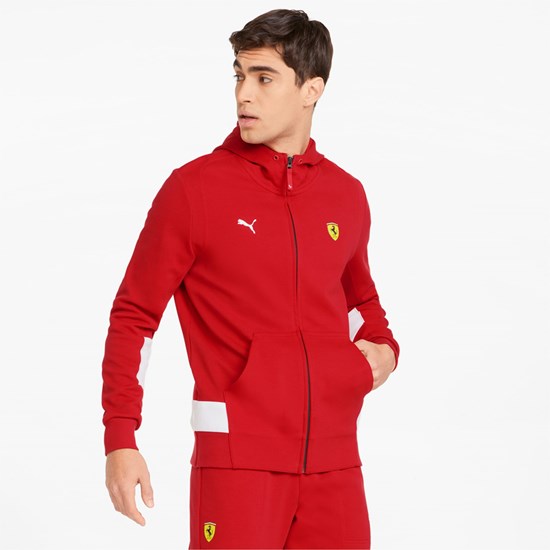 Rosso Corsa Puma Scuderia Ferrari Race Hooded Sweat Men's Jacket | 3092ANQHE