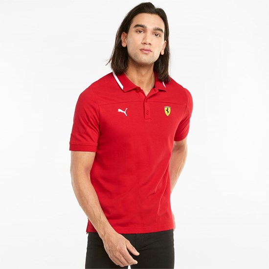 Rosso Corsa Puma Scuderia Ferrari Race Men's Polo Shirt | 1507IAWUQ