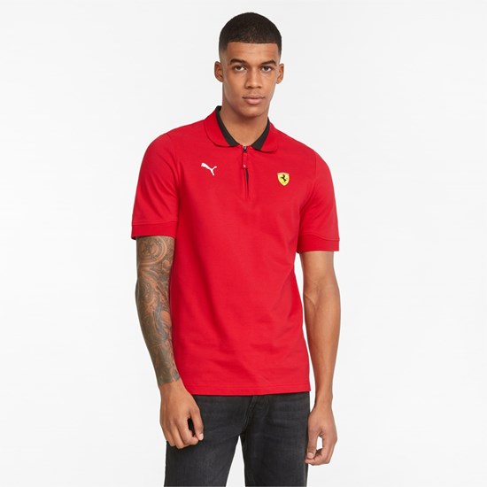 Rosso Corsa Puma Scuderia Ferrari Race Men's Polo Shirt | 7538QTEYA