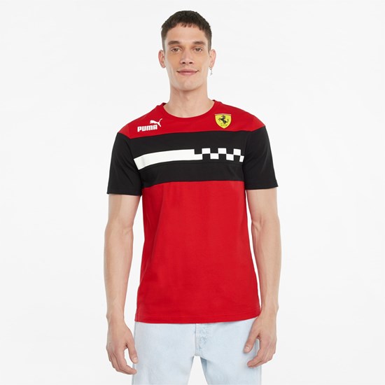 Rosso Corsa Puma Scuderia Ferrari Race SDS Men's Tee | 4236IMBQU