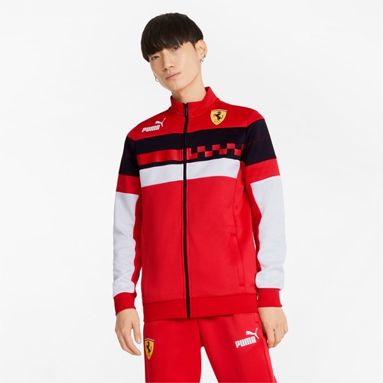 Rosso Corsa Puma Scuderia Ferrari Race SDS Track Men's Jacket | 5736EMOTP