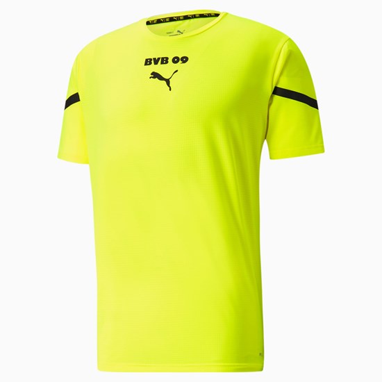 Safety Yellow / Black Puma PUMA x First Mile BVB Prematch Men's Jersey | 2148PXTWN