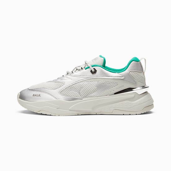 Silver / Glacier Gray / White / Black / Spectra Green Puma PUMA x BALR. RS-Fast Men's Sneakers | 1903UEGTJ