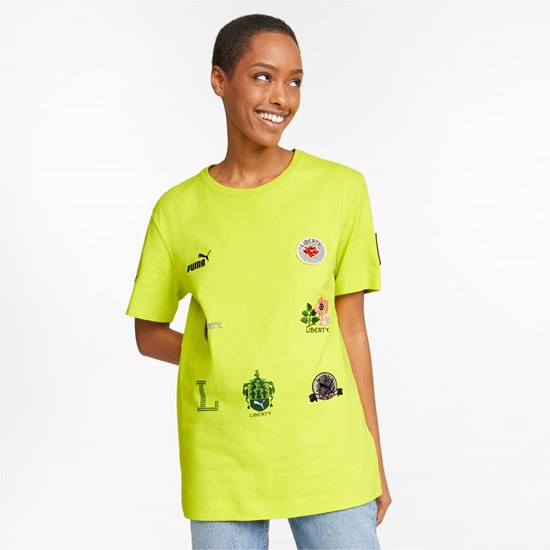 Sulphur Spring Puma PUMA x LIBERTY Badge Women's Tee | 9865MGLZO