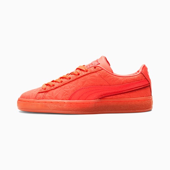 Sunblaze / Paradise Pink / Persian Red Puma Suede Triplex Mono JR Boys' Sneakers | 7681PWUSG