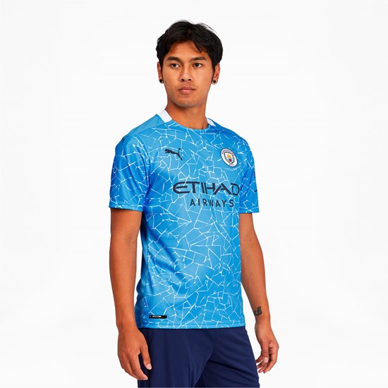 Team Light Blue / Peacoat Puma Manchester City FC Home Replica Men's Jersey | 3594NOJIP