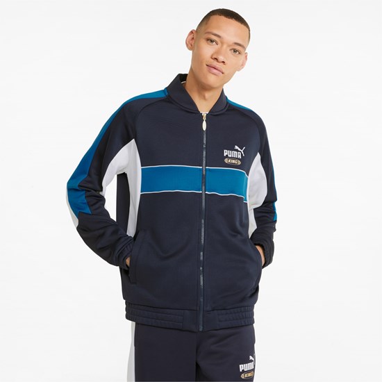 Vallarta Blue / Parisian Night Puma King Track Men's Jacket | 8513FWLIX