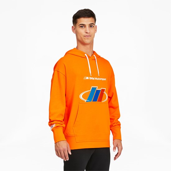 Vibrant Orange Puma BMW M Motorsport Street Men's Hoodie | 0957MCEOH