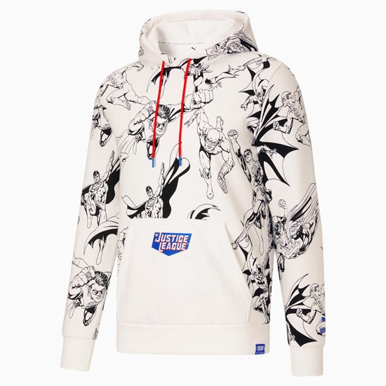 White / Aop Puma PUMA x DC Justice League AOP Men's Hoodie | 0216FCBGA