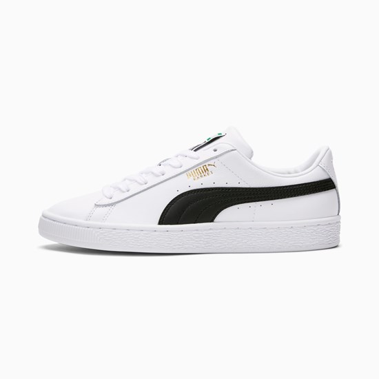 White Black Puma Basket Classic XXI Women's Sneakers | 5193TFGUL