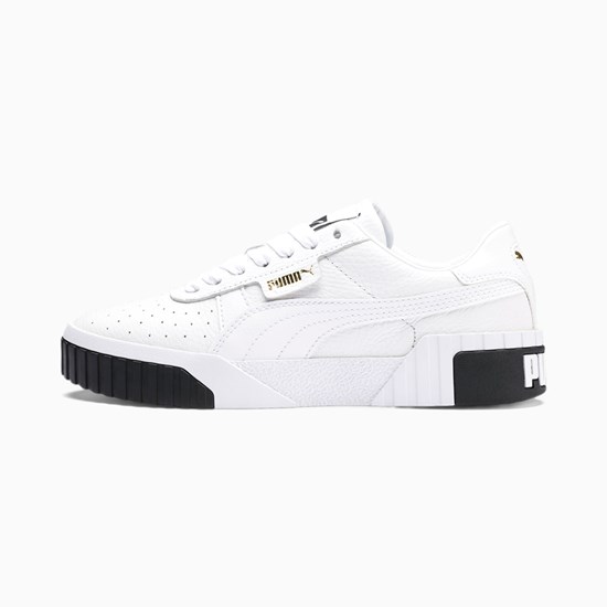 White Black Puma Cali Women's Sneakers | 0986AMKDT