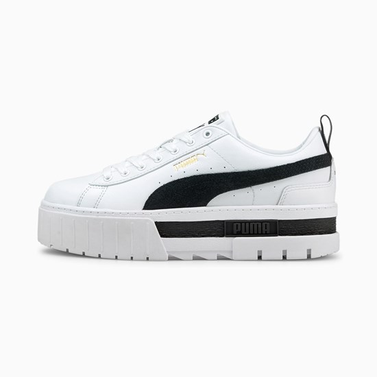 White Black Puma Mayze Women's Sneakers | 4213PKBFW